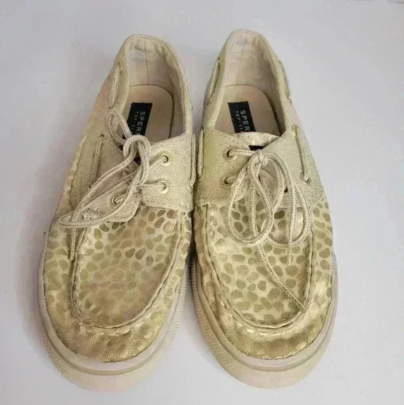 Sperry Girls Bahama Gold/Abstract Dot Casual Shoes Size 1.5M - Picture 8 of 9